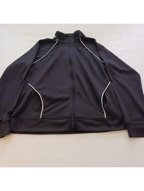 Champion Men's Athletic Training Full Zip Track Black Jacket Polyester Size M